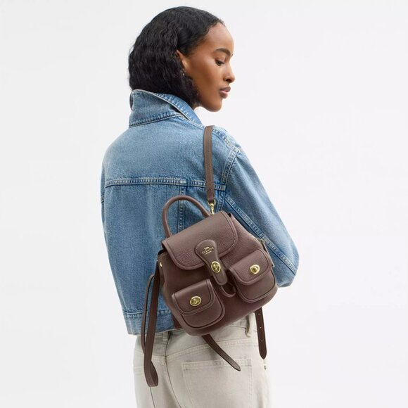 NWT Coach Hadley Mini Backpack in Dark Stone - Picture 2 of 3